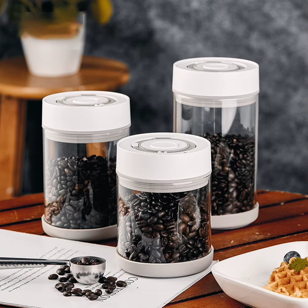 600/750/950/1350Ml Electric Vacuum Sealing Glass Jars Smart Tank Food Storage Container for Kitchen Coffee Beans Tea Storage