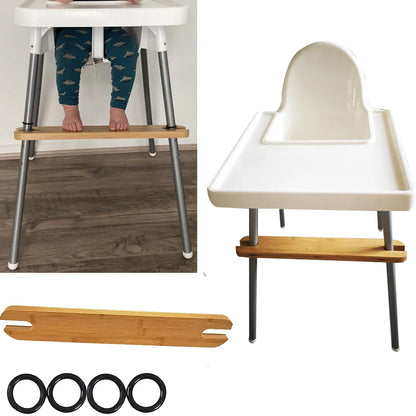 Baby Highchair Foot Rest Footrest Baby Natural Bamboo Baby Highchair Foot Rest High Chair Footrest with Rubber Rings