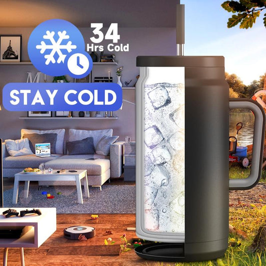【Mother'S Day Gift】Meoky 50 Oz Stainless Steel Water Bottle, Vacuum Double Wall Insulation Technology, Suitable for Outdoor Travel, Reusable Thermos Cup, Keep Cold for 24 Hours