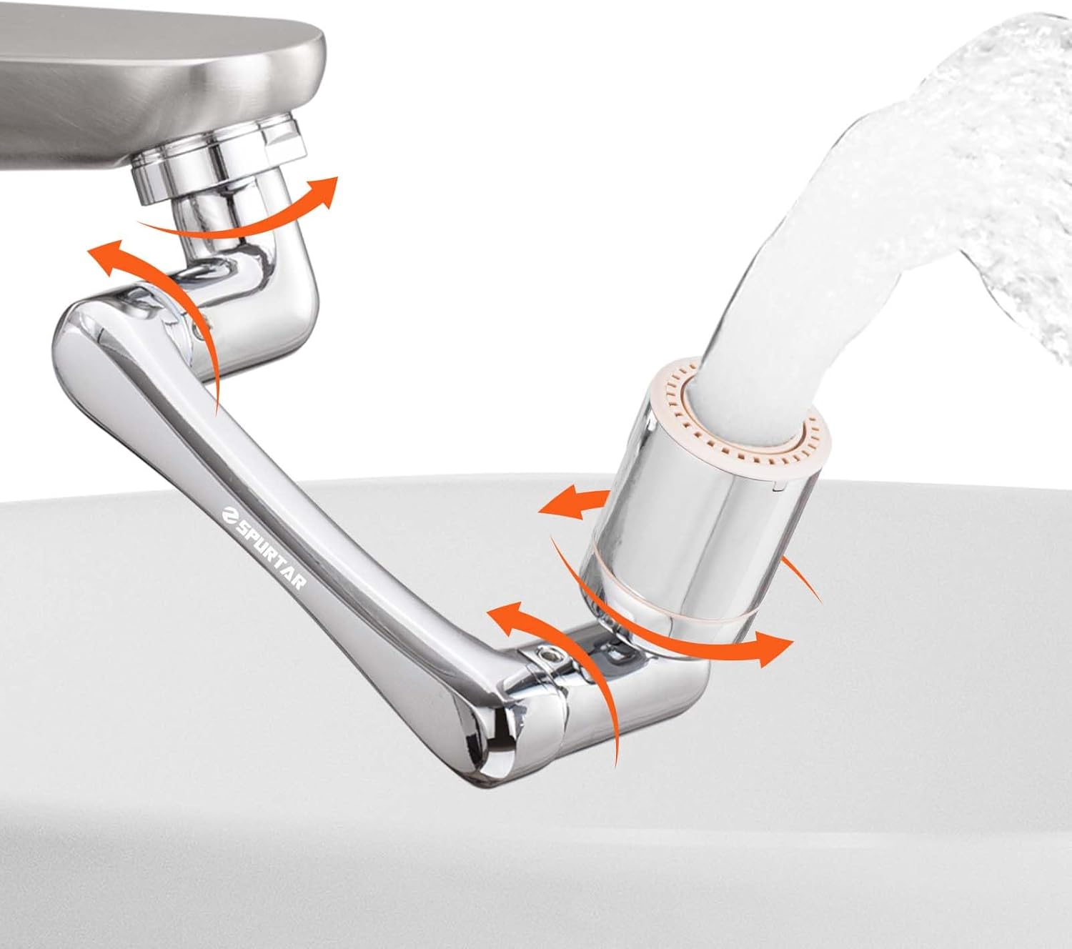 1440° Faucet Extender with 2 Water Outlet Modes - 1080° Swivel + 360° Rotatable Aerator, Multifunctional Kitchen Extension, Splash Filter for Bathroom Sink