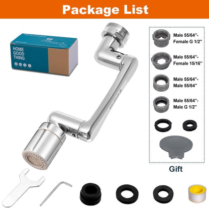 1440° Faucet Extender with 2 Water Outlet Modes - 1080° Swivel + 360° Rotatable Aerator, Multifunctional Kitchen Extension, Splash Filter for Bathroom Sink