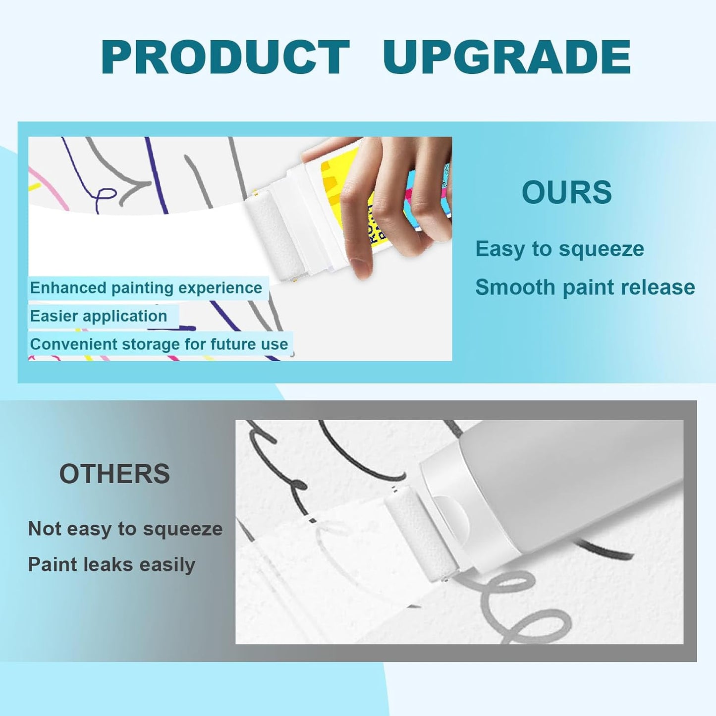 White Paint for Wall Touch up Paint for Walls, Portable Small Roller Brush Wall Repair Tool - No Extra Tools Required, Low VOC