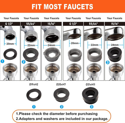 1440° Faucet Extender with 2 Water Outlet Modes - 1080° Swivel + 360° Rotatable Aerator, Multifunctional Kitchen Extension, Splash Filter for Bathroom Sink
