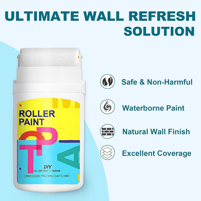 White Paint for Wall Touch up Paint for Walls, Portable Small Roller Brush Wall Repair Tool - No Extra Tools Required, Low VOC