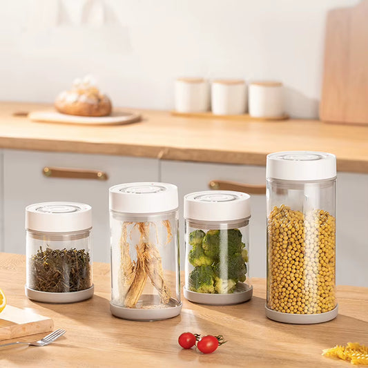 600/750/950/1350Ml Electric Vacuum Sealing Glass Jars Smart Tank Food Storage Container for Kitchen Coffee Beans Tea Storage